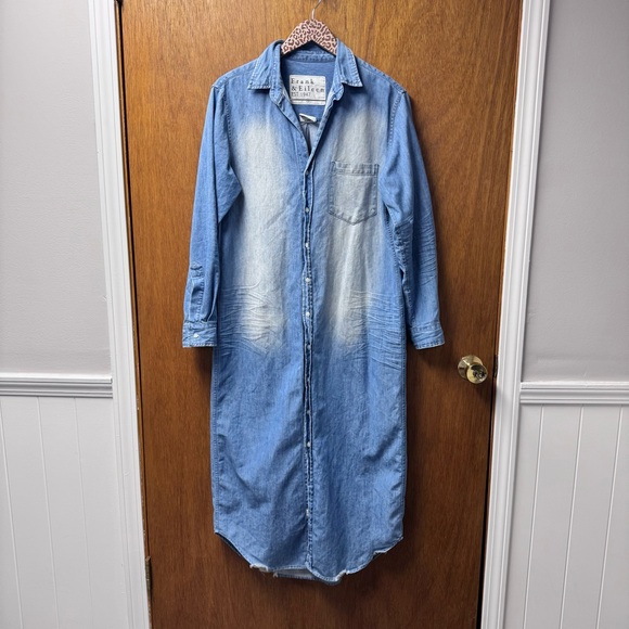 Frank & Eileen Rory Maxi Long Shirtdress Dress Famous Denim Blue Medium - Picture 16 of 16